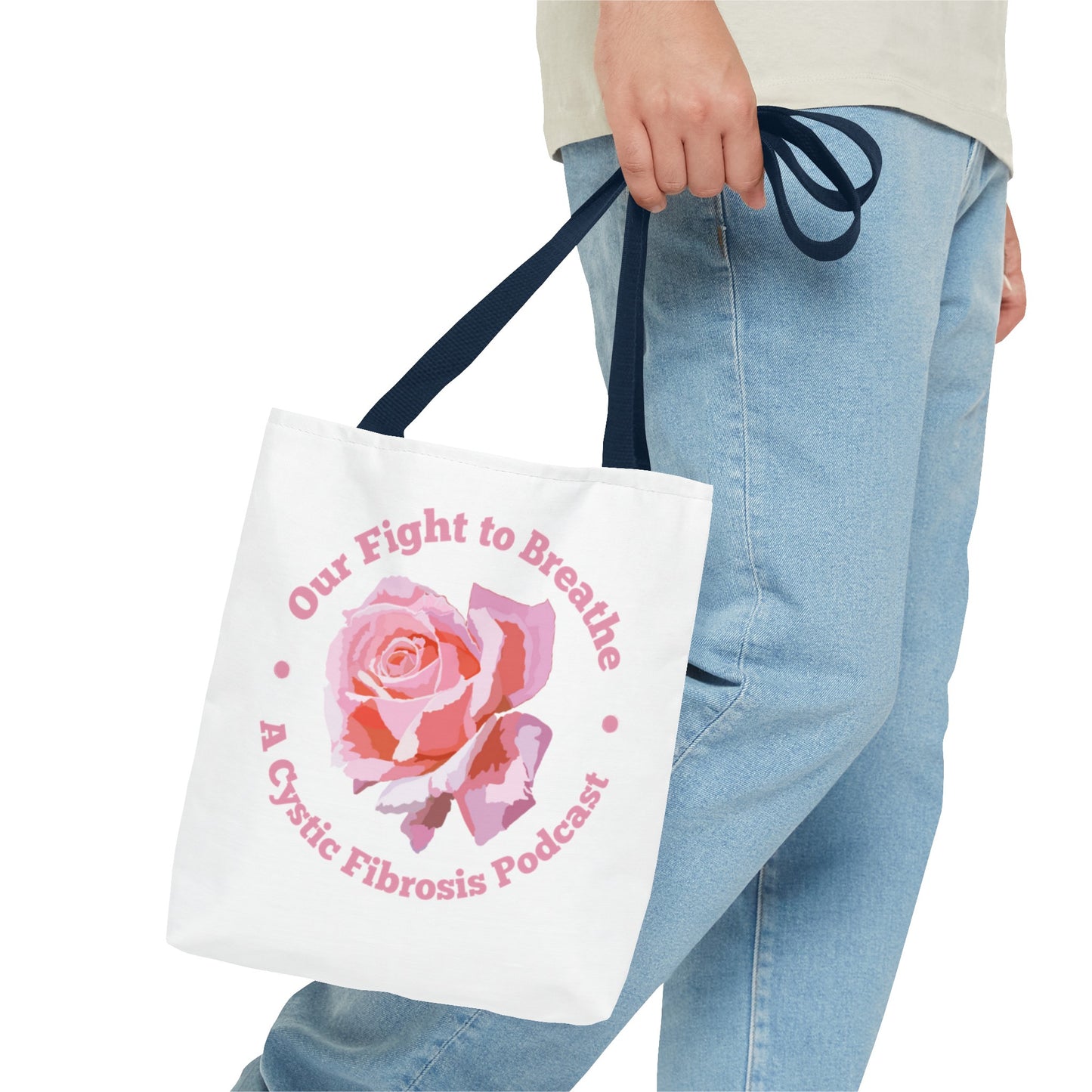 Fight2Breathe Podcast Tote (white)