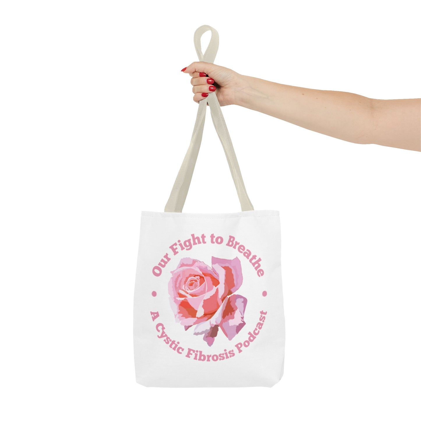 Fight2Breathe Podcast Tote (white)